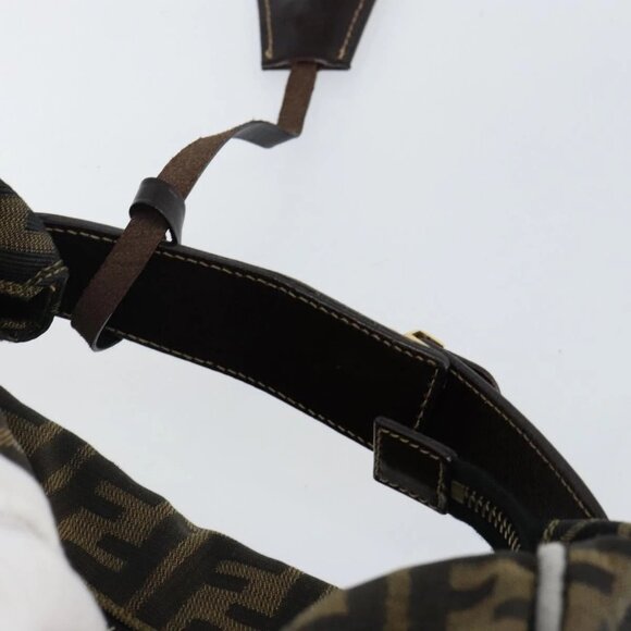 FENDI Zucca Canvas Vanity Bag Black Brown Auth 144277 - Picture 8 of 16